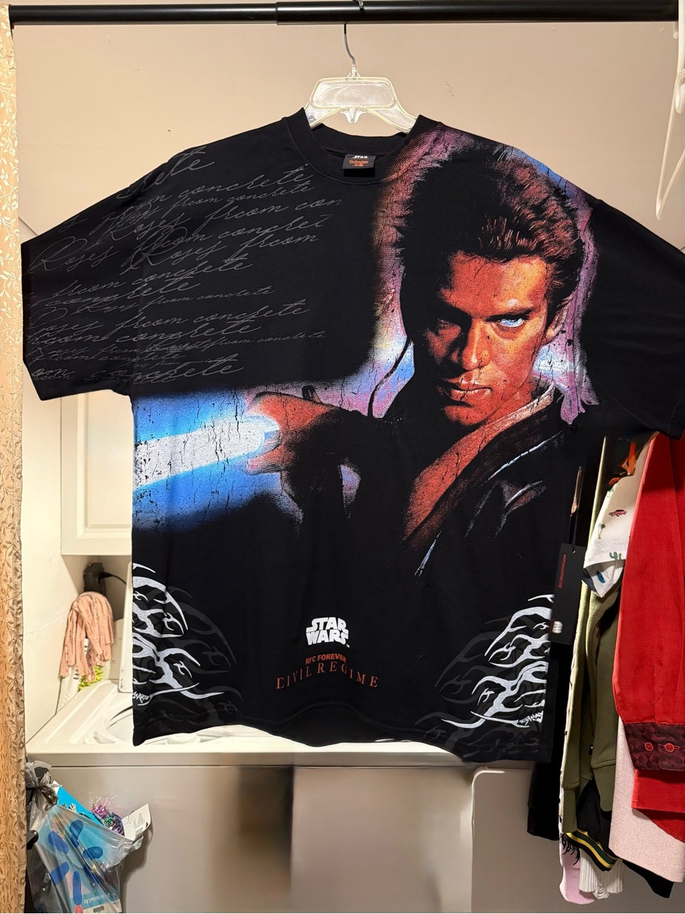Star Wars Short Sleeve Tee with Anakin Portrait in Black